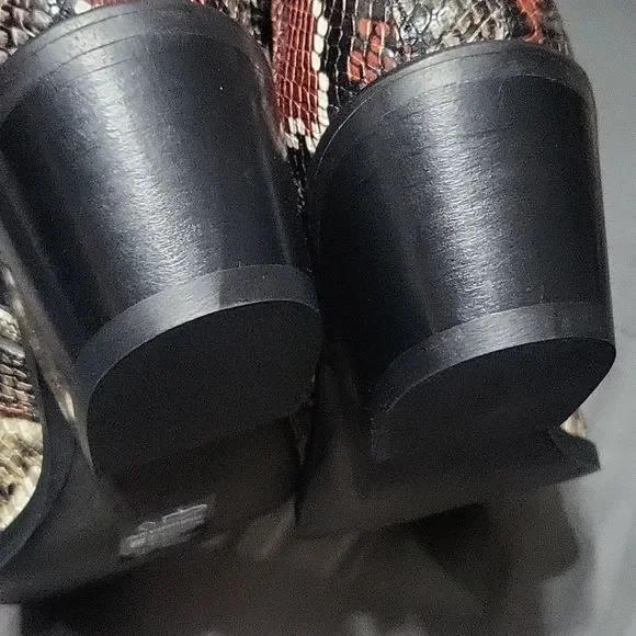 ALL SAINTS "Darcy" Red Leather Snake Print Pointed Toe Buckle Bootie 36 - Picture 4 of 10